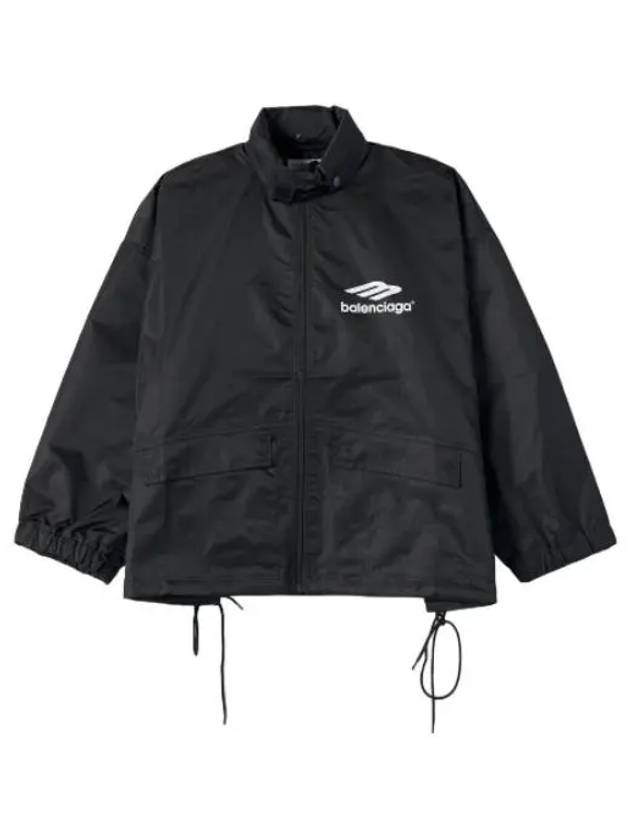 Sports Icon Pleated Hooded Jacket Black Jumper - BALENCIAGA - BALAAN 1