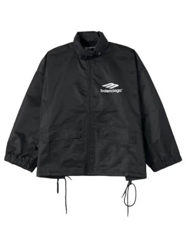 Sports Icon Pleated Hooded Jacket Black - BALENCIAGA - BALAAN 1