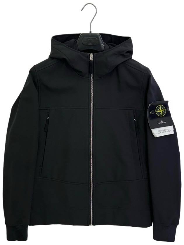 Soft Shell Brushed Lining Zip Up Hoodie Black - STONE ISLAND - BALAAN 2