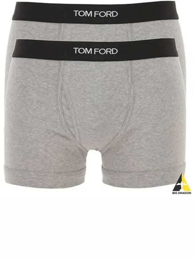 Men's Band Cotton Boxer Briefs 2 Pack Grey - TOM FORD - BALAAN 2