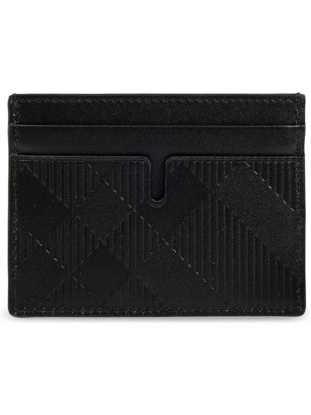 Checked Leather Card Wallet Black - BURBERRY - BALAAN 4