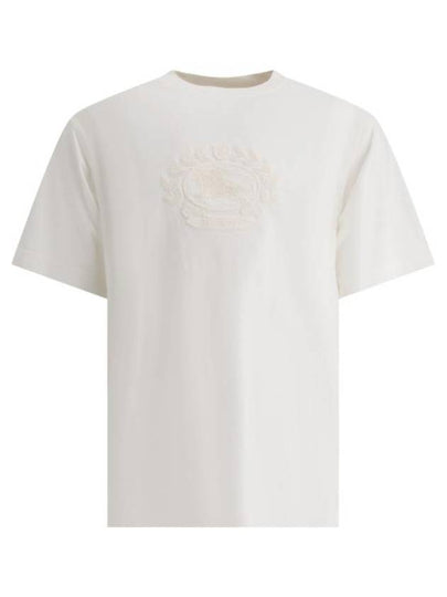 Embroidered Logo Cotton Short Sleeve T-Shirt White - BURBERRY - BALAAN 2