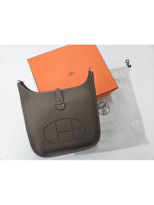 Evelyne 29 Palladium Cross Bag Etoupe - HERMES - BALAAN.