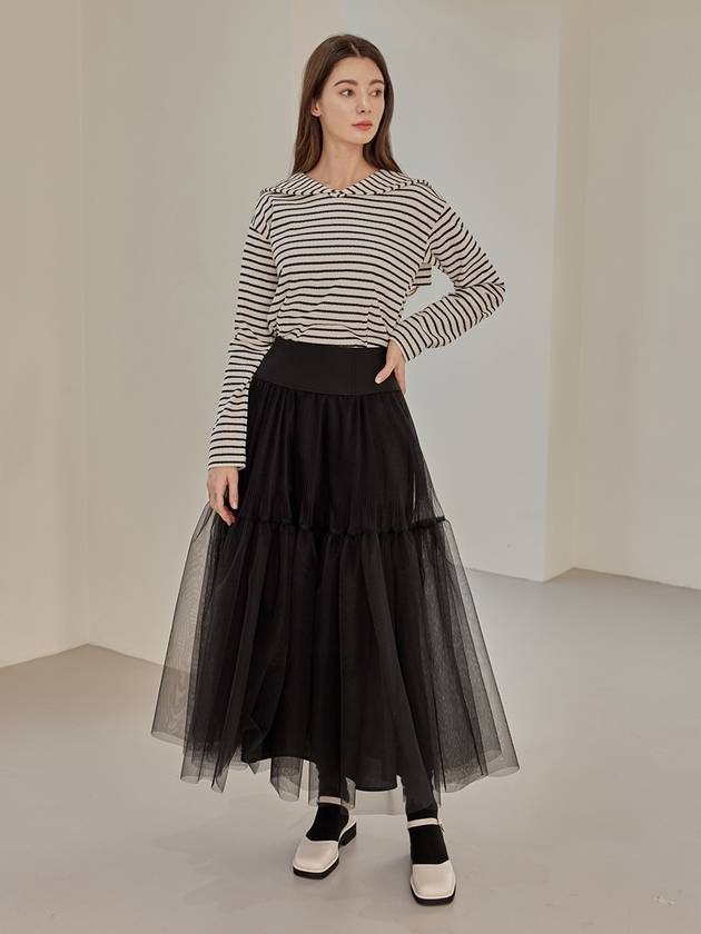 Emery Volume Tulle Pleated Skirt Black - ARIFF - BALAAN 3