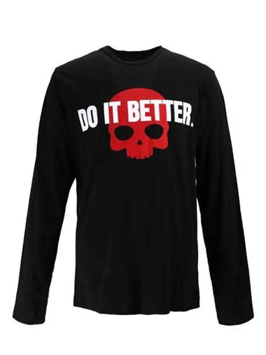 DO IT BETTER Round neck long sleeve men's tshirt black 220617 007 - HYDROGEN - BALAAN 1