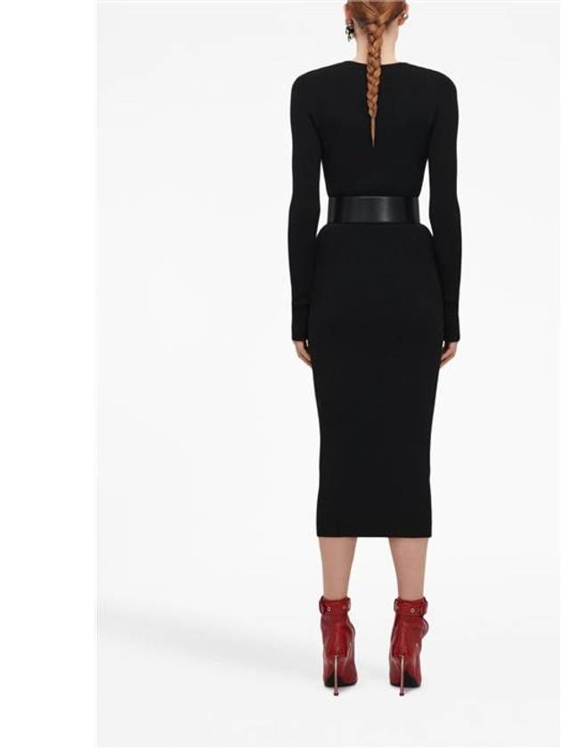 Rib Knit Pencil Skirt Black - ALEXANDER MCQUEEN - BALAAN 5