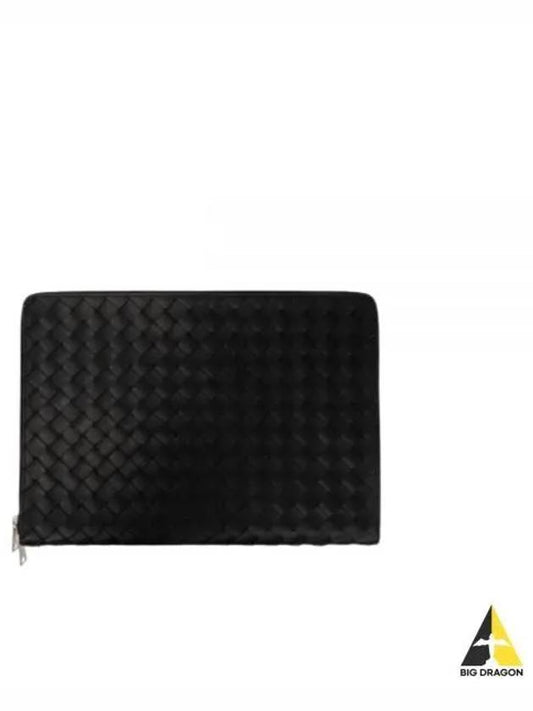Intrecciato Calfskin Clutch Bag Black - BOTTEGA VENETA - BALAAN 2