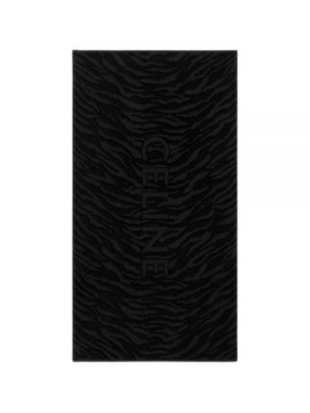 Logo Tiger Print Cotton Jacquard Beach Towel Black - CELINE - BALAAN 2