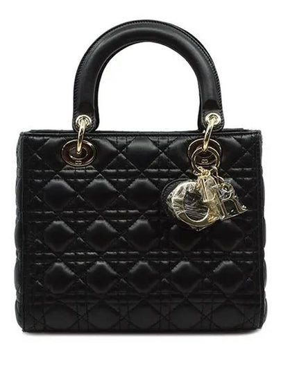 Lady Cannage Lambskin Medium Tote Bag Black - DIOR - BALAAN 2