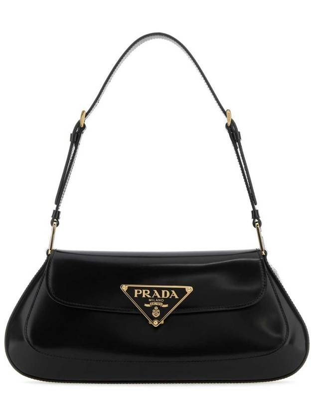 Triangle Logo Brushed Shoulder Bag Black - PRADA - BALAAN 2