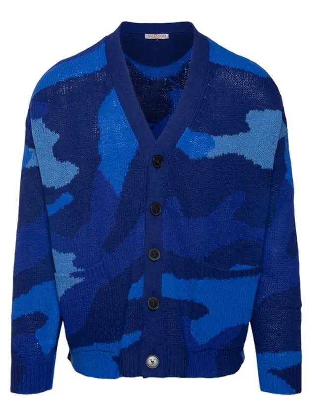 Men's Camouflage Cardigan Blue - VALENTINO - BALAAN 1