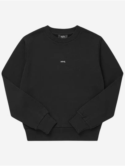 Boxy Micro Logo Sweatshirt Black - A.P.C. - BALAAN 2