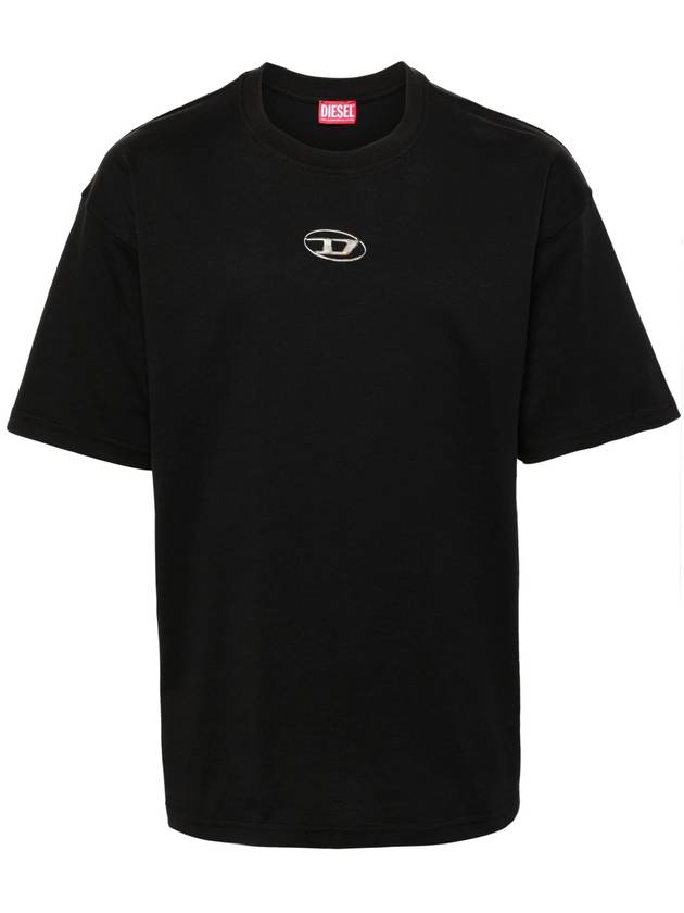 Logo Plaque Short Sleeve T-Shirt Black - DIESEL - BALAAN 2