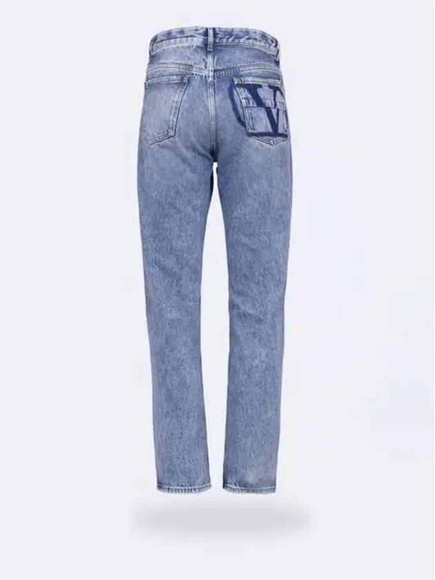 Men's Back Pocket V Logo Signature Jeans Blue - VALENTINO - BALAAN 3