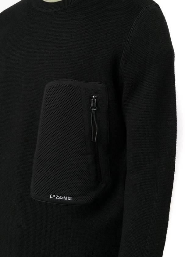 Pocket Zipper Wool Knit Top Light Black - CP COMPANY - BALAAN 4