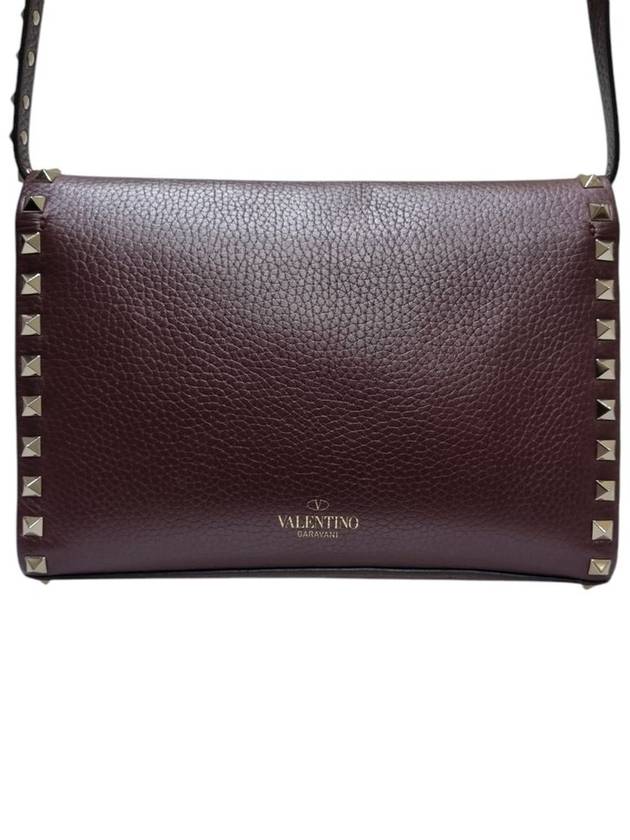 4W0B0181VSF Rockstud Burgundy Small Cross Bag - VALENTINO - BALAAN 4