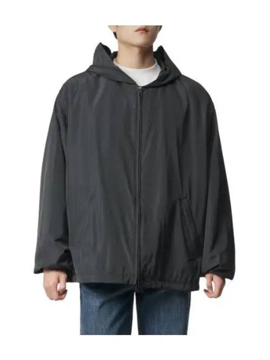Back logo print hooded jacket black zip up - BALENCIAGA - BALAAN 1