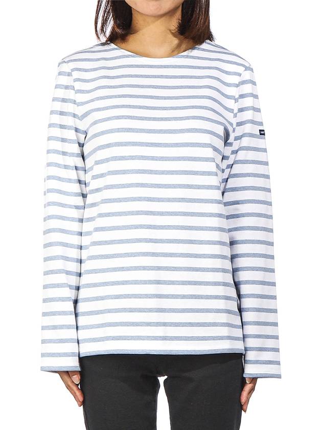 Unisex Meridien Modern Long Sleeve T Shirt 6870 NEIGE DENIM - SAINT JAMES - BALAAN 1