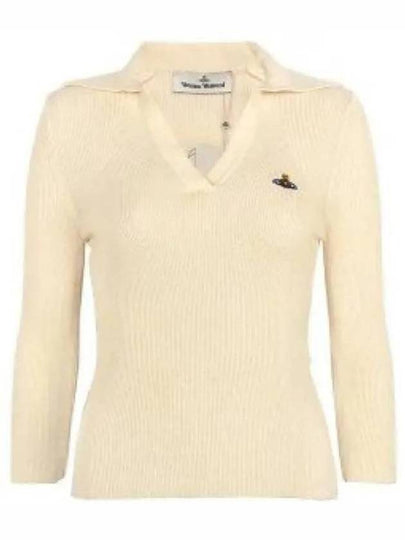 ORB Polo Cashmere Knit Top Ivory - VIVIENNE WESTWOOD - BALAAN 2