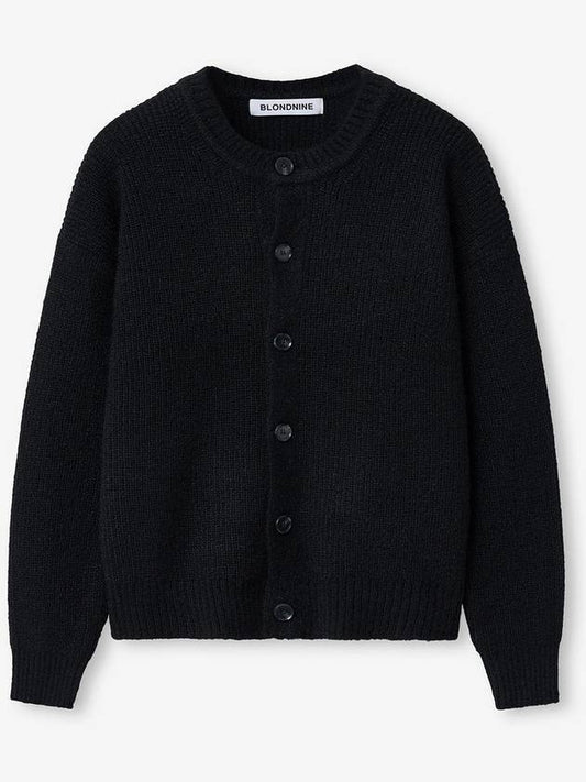 Grace wool rib knit cardigan_black - BLONDNINE - BALAAN 1