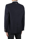 Men's Wool Pique Shooting Single Jacket Navy - THOM BROWNE - 6