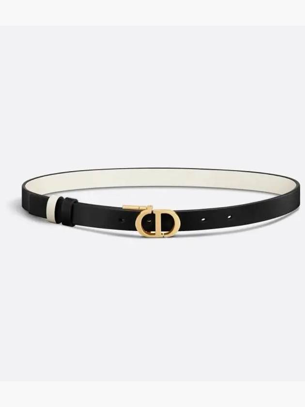 30 Montaigne Reversible Smooth Calfskin Belt Ivory Black - DIOR - BALAAN 2