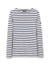 Minquiers Modern Stripe Long Sleeve T-Shirt Ecru Marine - SAINT JAMES - BALAAN 1