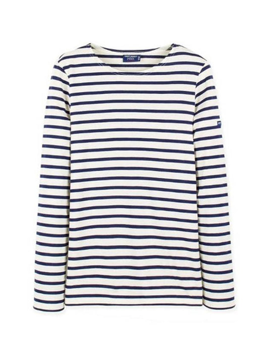 Minquiers Modern Stripe Long Sleeve T-Shirt Ecru Marine - SAINT JAMES - BALAAN 1