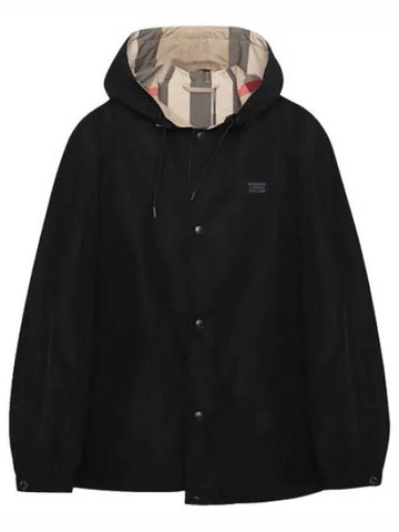 Reversible Check Recycled Polyester Hooded Jacket Men s - BURBERRY - BALAAN 1