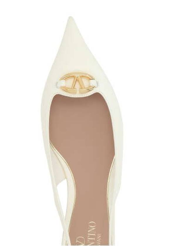 V Logo Bold Edition Sling Back Ballerina White - VALENTINO - BALAAN 5