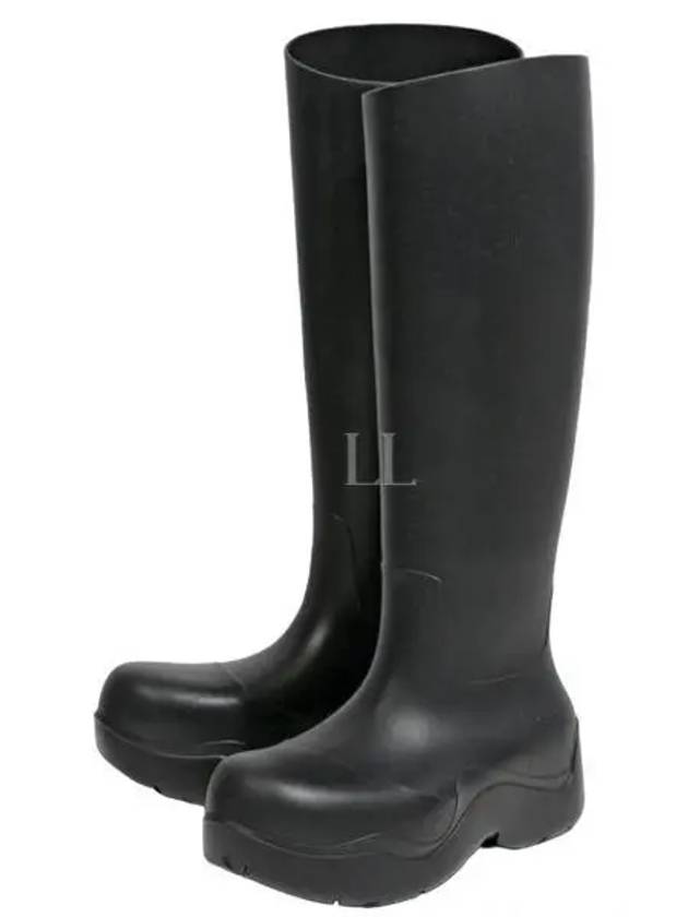 Puddle Rubber High Rain Boots Black - BOTTEGA VENETA - BALAAN 2