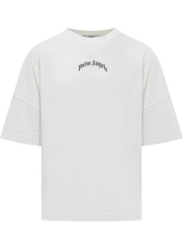 Palm Angels Back Curved Logo Tee - PALM ANGELS - BALAAN 1