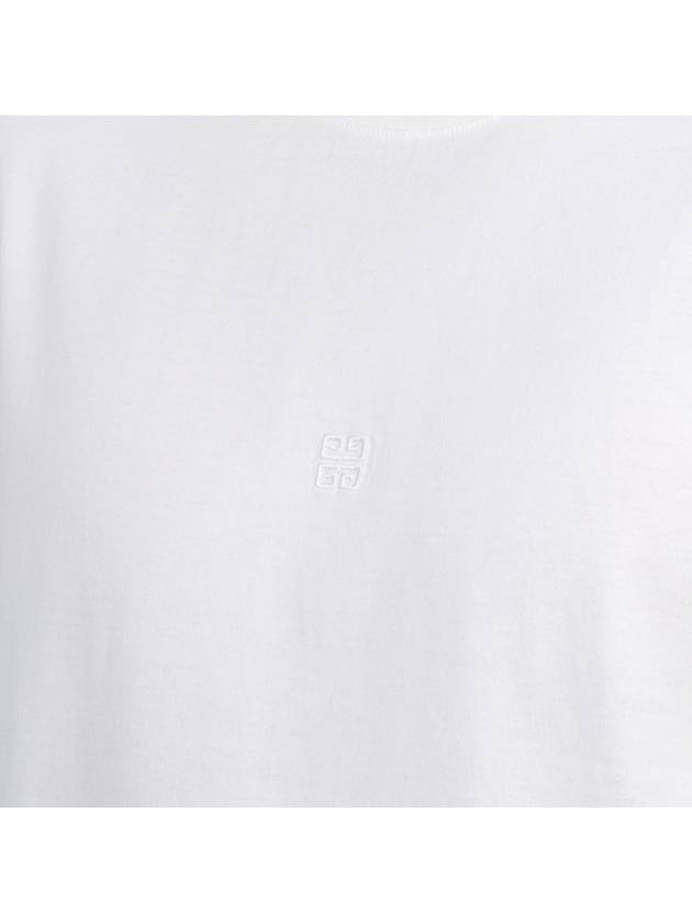 Embroidered 4G Logo Cotton Short Sleeve T-shirt White - GIVENCHY - BALAAN 7