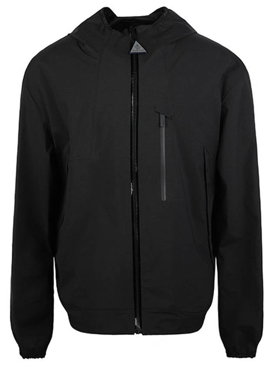 Sattouf Zipper Logo Hooded Jacket Black - MONCLER - BALAAN 2