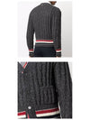 Men's Mix Cable V-Neck Classic Fit Cardigan Dark Grey - THOM BROWNE - BALAAN 6