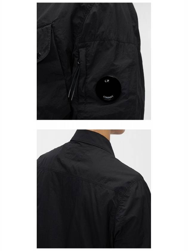 Lens Chrome Overshirt Zip-Up Jacket Black - CP COMPANY - BALAAN 6