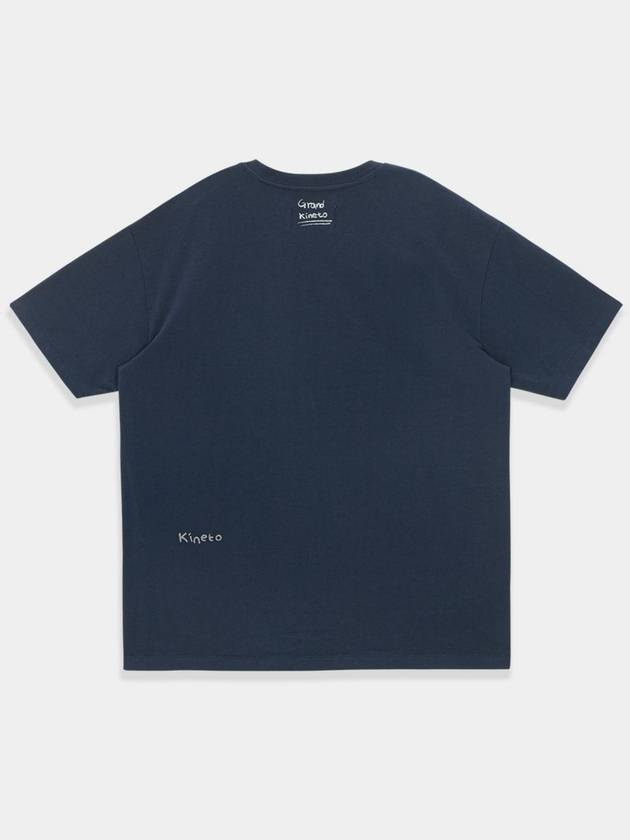 Grand Hotel Restaurant Short Sleeve T-Shirt Vintage Navy - KINETO - BALAAN 4