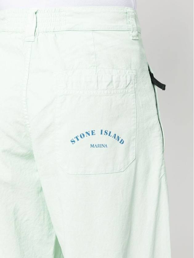 Marina Cotton Canvas Fatigue Straight Pants Light Green - STONE ISLAND - BALAAN 4