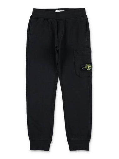 Kids Compass Logo Patch Training Jogger Track Pants Black - STONE ISLAND - BALAAN 1