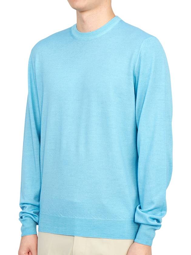 Men's Crew Neck Wool Knit Top Blue - DRUMOHR - BALAAN 3