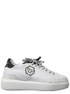 Black Heel Tab Leather Low Top Sneakers White - PHILIPP PLEIN - BALAAN 2