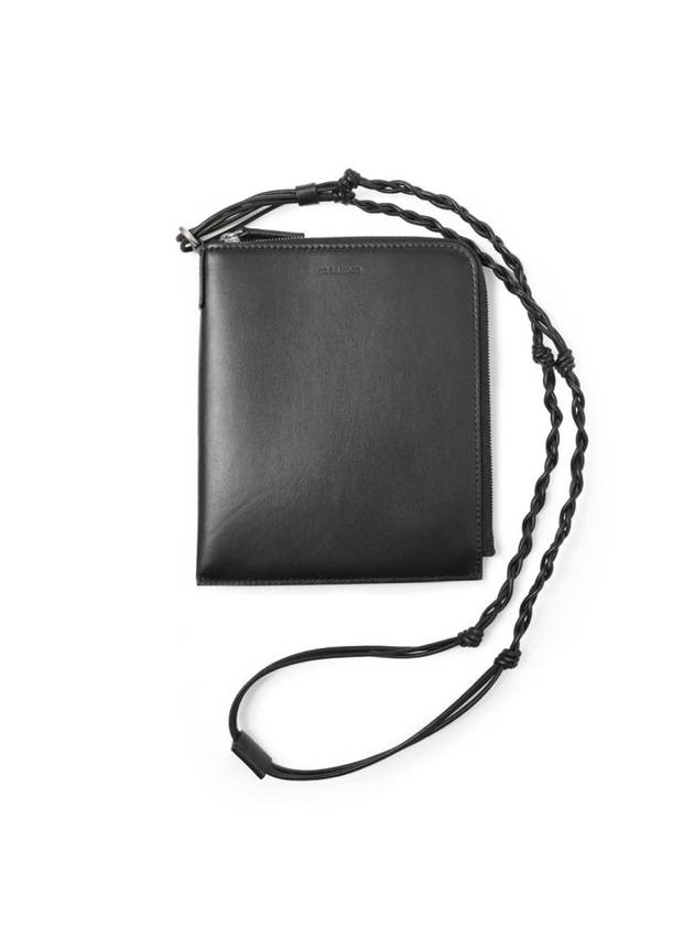 Tangle Smooth Leather Passport Wallet Black - JIL SANDER - BALAAN 1