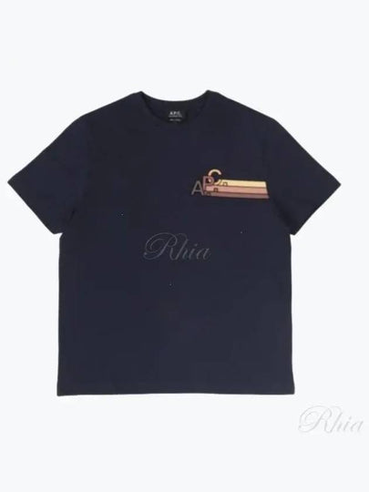 Logo Cotton Short Sleeve T-Shirt Navy - A.P.C. - BALAAN 2