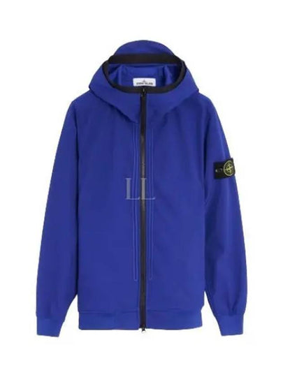 Wappen Patch Soft Shell Hooded Jacket Blue - STONE ISLAND - BALAAN 2