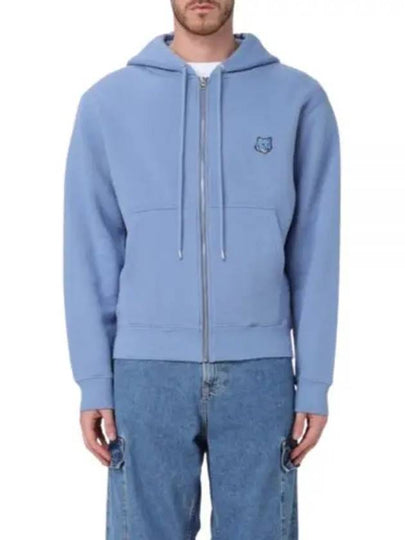 Bold Fox Head Patch Cotton Zip Up Hoodie Blue - MAISON KITSUNE - BALAAN 2