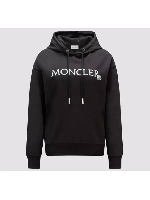 8G00019 89A1K 999 Lettering Logo Embroidery Black Hoodie - MONCLER - BALAAN 2