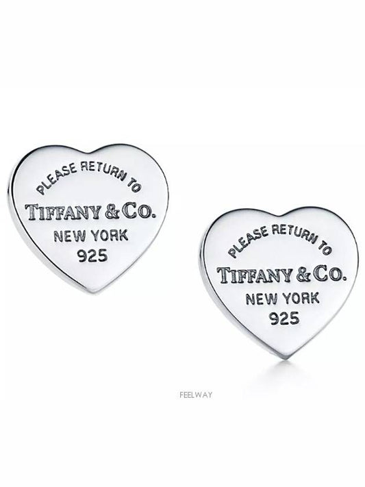 Tiffany Return to Heart Tag Stud Earrings Silver Mini - TIFFANY & CO. - BALAAN 1