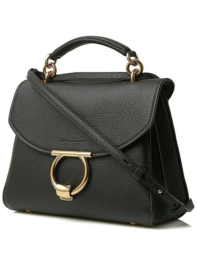 Gancini Small Tote Bag Black - SALVATORE FERRAGAMO - BALAAN 3