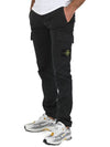 Men's Wappen Patch Cargo Straight Pants Black - STONE ISLAND - BALAAN 3