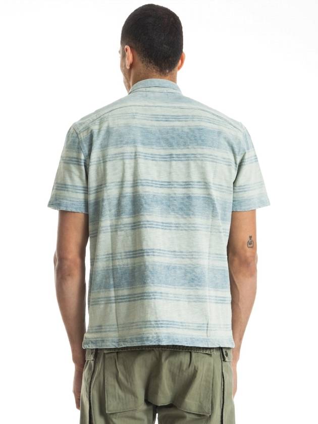 Indigo Striped Jersey Short Sleeves Shirt Blue - POLO RALPH LAUREN - BALAAN 3